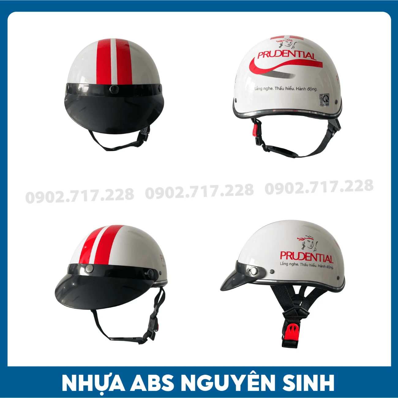 Nón bảo hiểm in logo Bảo hiểm Prudential