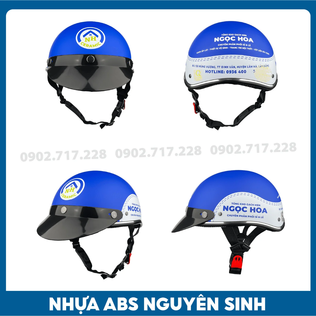 Nón bảo hiểm in logo Gạch men Ngọc Hoa