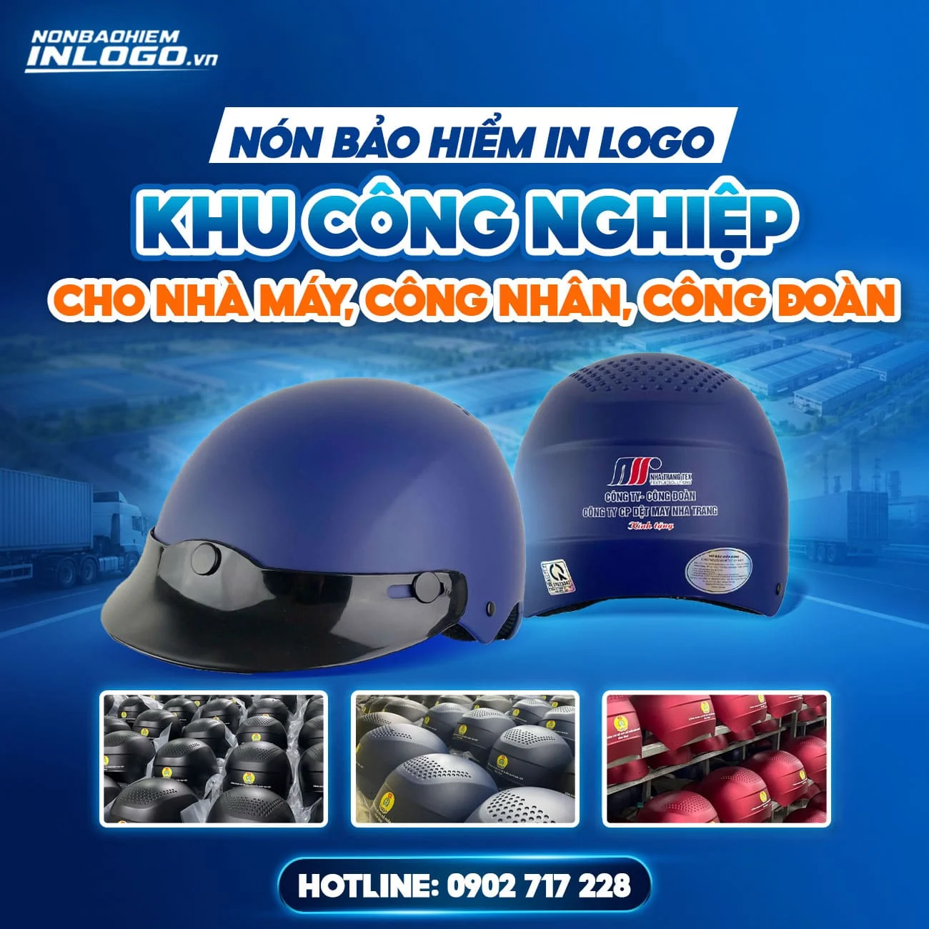 Nón Bảo Hiểm In Logo Khu Công Nghiệp Cho Nhà Máy, Phân Xưởng, Công Nhân