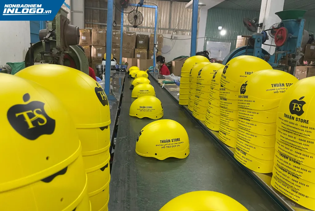 Quảng bá thương hiệu với nón bảo hiểm in logo khu công nghiệp Bình Dương cao cấp