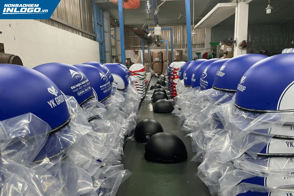 nón bảo hiểm in logo khu công nghiệp Đà Nẵng quảng bá thương hiệu