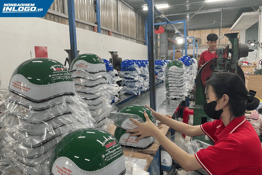 Nón bảo hiểm in logo khu công nghiệp Đồng Nai đồng bộ thương hiệu