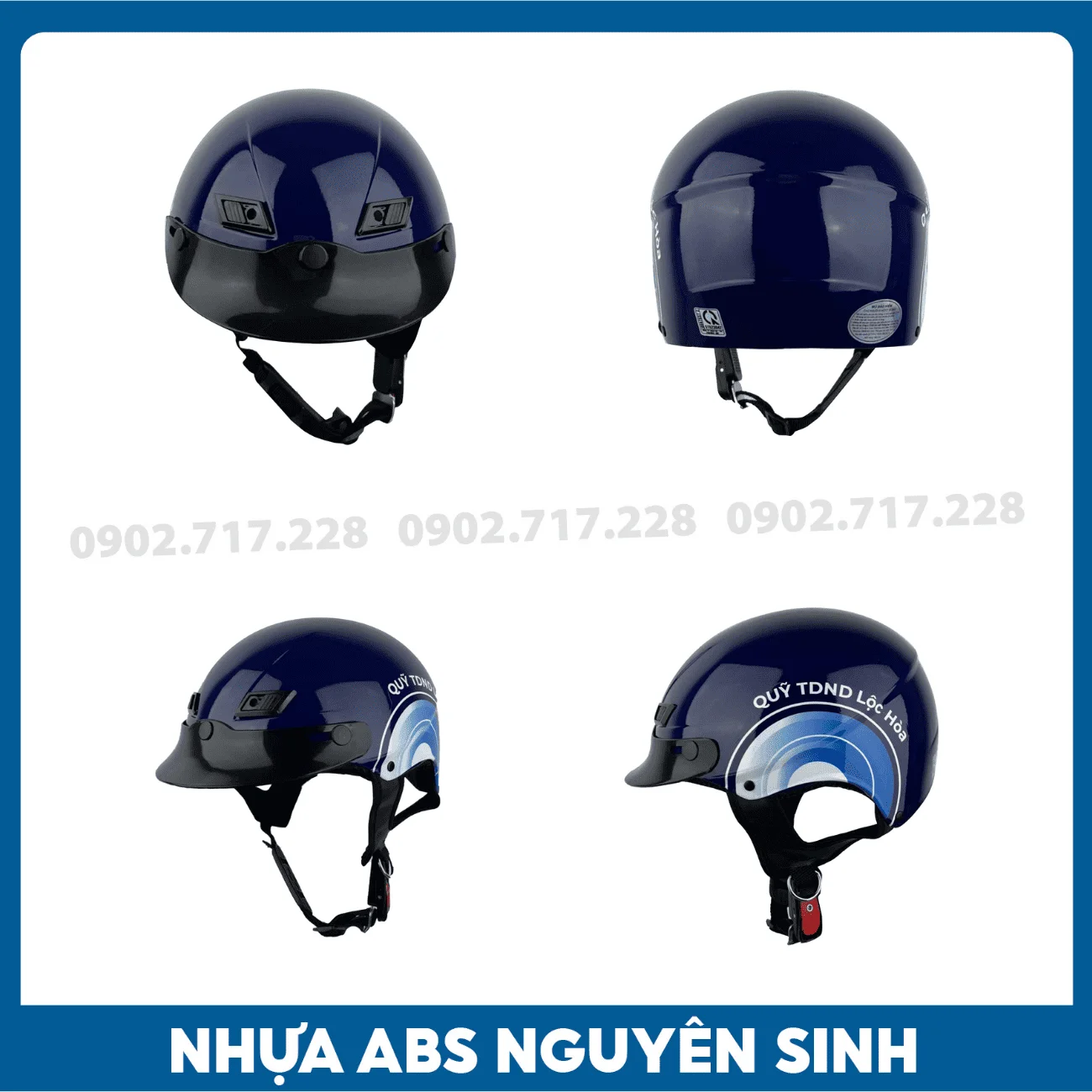 Nón bảo hiểm in logo Quỹ TDND Lộc Hòa