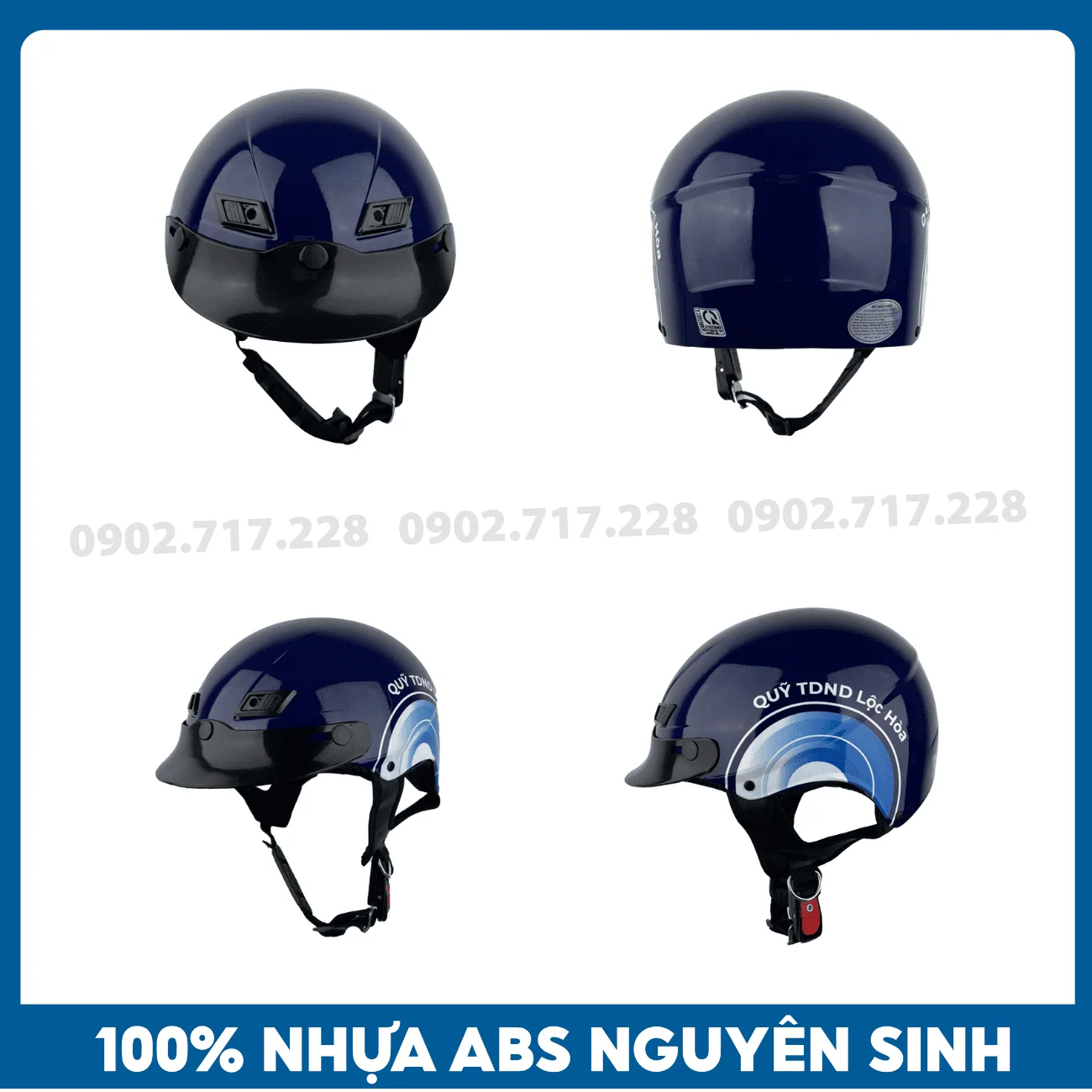 Nón bảo hiểm in logo Quỹ TDND Lộc Hòa