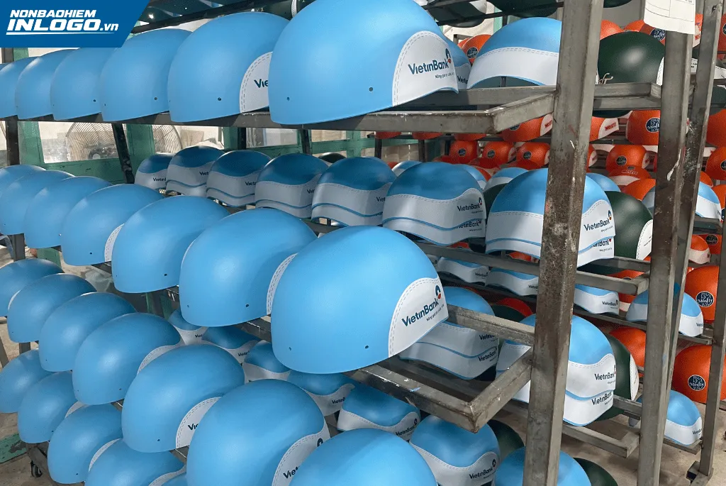 Mũ bảo hiểm in logo khu công nghiệp Đồng Tháp quảng bá thương hiệu công ty